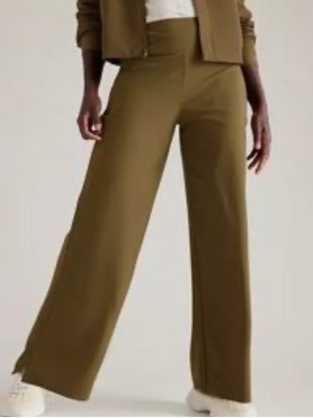 Athleta Women's Cosmic Wide-Leg Pull-On Pants - Olive Green size 12